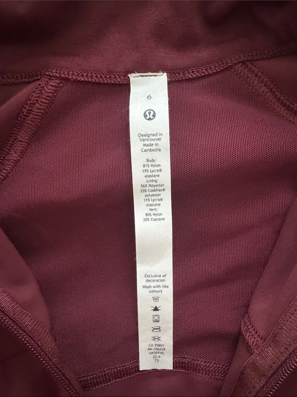 NWOT Lululemon Nulu Cropped Define Jacket - Red Merlot - Size 6